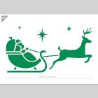 QBIX Santa Reindeer Sleigh Stencil - A3 Size