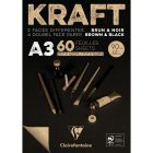 Clairefontaine Kraft paper A3 Block - Brown / Black