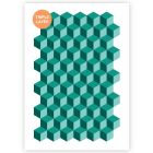 QBIX 3D Cube Pattern Stencil - A3 Size - 3 Layers