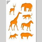 QBIX African Animals Stencil - A3 Size