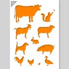 QBIX Farm Animals Stencil - A3 Size