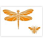 Dragonfly & Bee Stencil in 3 sizes
