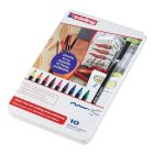 Edding 1300 medium felt-tip pens set of 10 in metal box