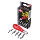 Essdee Lino 5 gouge blades and handle set