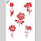 QBIX Flowers Stencil - A3 Size