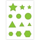 Star Rectangle Circle Triangle Hexagon Primary Shapes Stencil in 3 sizes