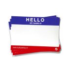 Hello My Name is stickers 50pcs - Blue/Red