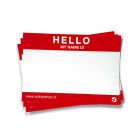 Hello My Name is stickers 50pcs Red