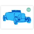 QBIX Hotrod Roadster Stencil - A3 Size - 2 layers