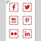 QBIX Social Media Stencil - A3 size