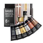 Liquitex Basics Acrylic paint set of 6 metallic colors - 22ml