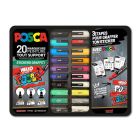 Posca Graffiti sticker set in metal case - 20 pieces