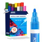 QBIX Acrylic Paint Marker Set Fine Tip - 12 Colors