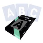QBIX Letter Stencil Set Complete Alphabet - Round letters - 2 sizes