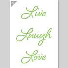 QBIX Live Laugh Love Stencil - A3 Size