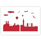A3 London City Skyline Stencil