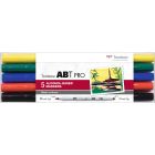 Tombow ABT PRO Marker set of 5 Basic colors