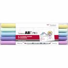 Tombow ABT PRO Marker set of 5 Pastel colors