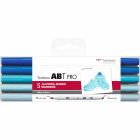 Tombow ABT PRO Marker set of 5 blue shades