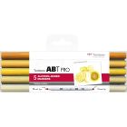 Tombow ABT PRO Marker set of 5 yellow shades