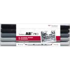 Tombow ABT PRO Marker set of 5 cold grey colors