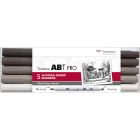 Tombow ABT PRO Marker set of 5 warm grey colors