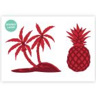 QBIX Tropical Island & Pineapple stencil - A3 Size