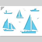 QBIX Boats Stencil - A3 size