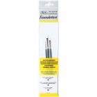 Winsor & Newton Foundation Flat Acrylic Paint Brushes Set of 3 with Short Handle