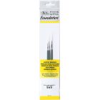 Winsor & Newton Foundation Acrylic paint brushes set of 3 pieces - round with short handle