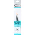 Winsor & Newton Foundation Watercolor brushes set of 3 with short handle