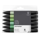 Winsor & Newton Promarker set of 6 Shades of Green