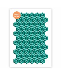 3D Cube Pattern Stencil - A3 size - 3 Layers