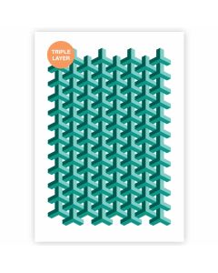 3D Fishing net pattern stencil - A3 size - 3 layers