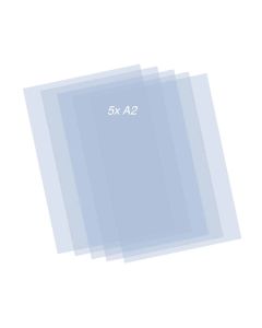 QBIX Plastic A2 Mylar 5x Sheets - Transparent