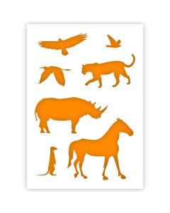 African Animals Stencil in 3 sizes