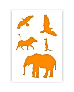 African Animals Stencil in 3 sizes