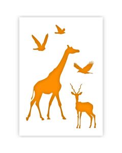African Animals Stencil in 3 sizes