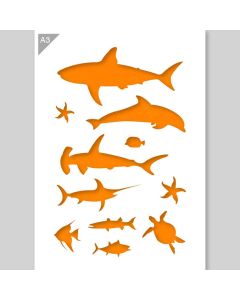 QBIX Fish Stencil - A3 Size