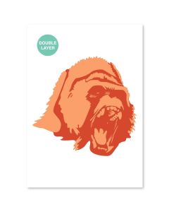 QBIX Gorilla stencil - A3 size - 2 layers