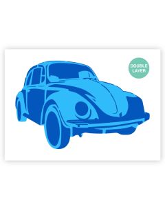 QBIX Volkswagen Beetle Stencil - A3 Size - 2 layers