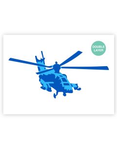 QBIX Helicopter Stencil - A3 Size - 2 layers