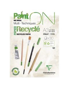 Clairefontaine Paint-ON Mixed Media Recycled A3 Pad – White