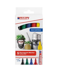 Edding 3000 permanent marker set of 5 basic colors