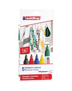 Edding 4500 Textile marker set of 5 basic colors