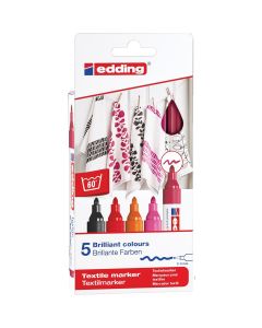 Edding 4500 Textile marker set of 5 warm colors