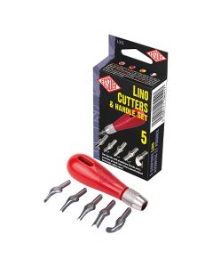 Essdee Lino 5 gouge blades and handle set