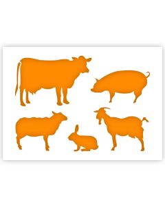 Farm Animals Stencil in 3 sizes