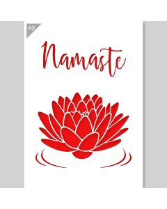 QBIX Lotus flower stencil - A3 size