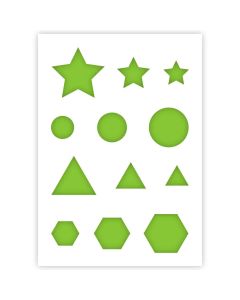 Star Rectangle Circle Triangle Hexagon Primary Shapes Stencil in 3 sizes